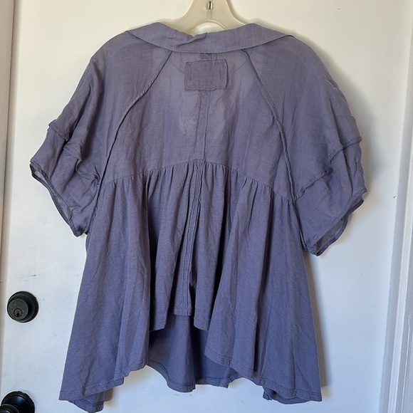 Free People We the Free Sunray Mixed Media Cotton Jersey Babydoll Top Small NWT - Picture 6 of 6